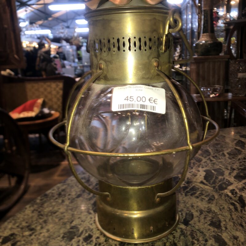 lampe de bateau .Cuivre .Fin XIXe