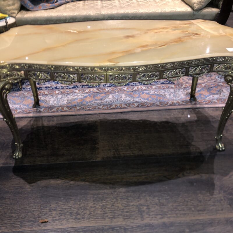Table basse laiton et onyx