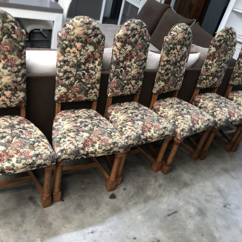 6 chaises fleuries