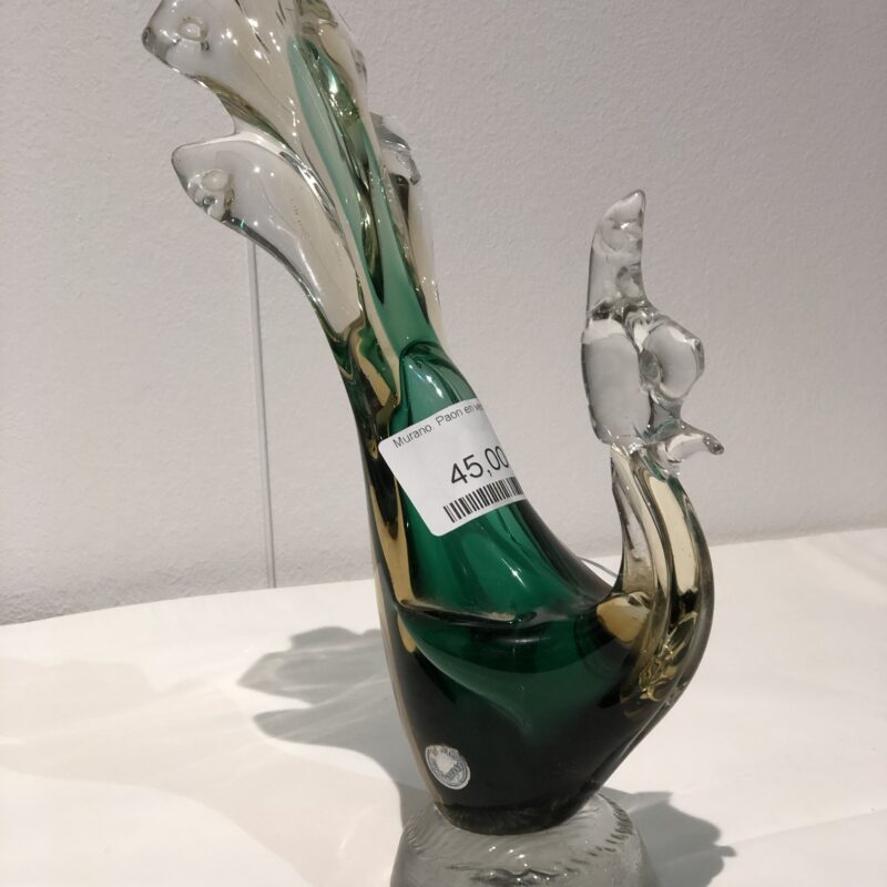 Murano. Paon en verre moulé