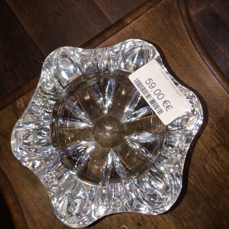 Cendrier cristal signé
