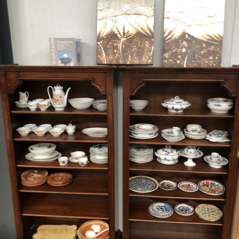 vitrine marron 2 pièces