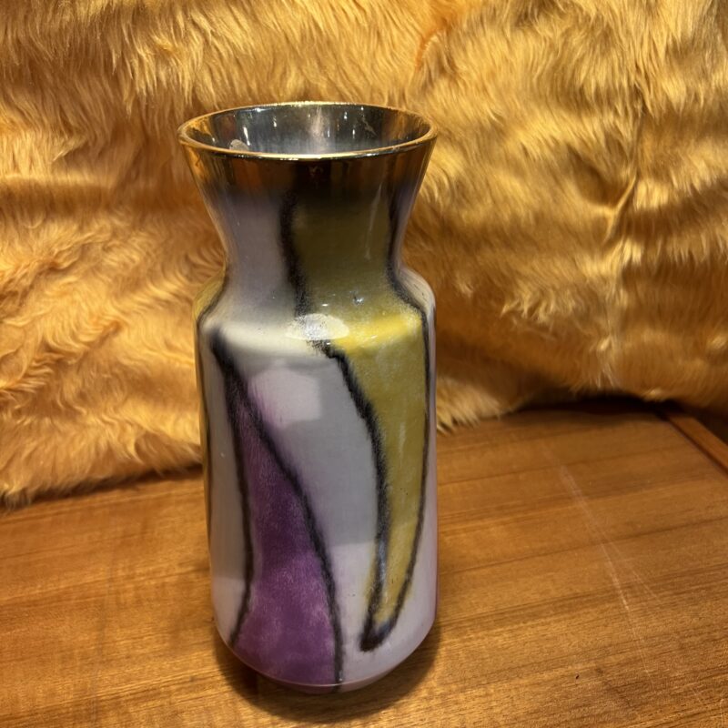 Vase vintage céramique polychrome