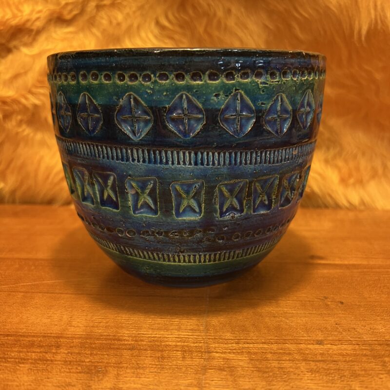 vase dans le style Aldo Londi vase en céramique bleu