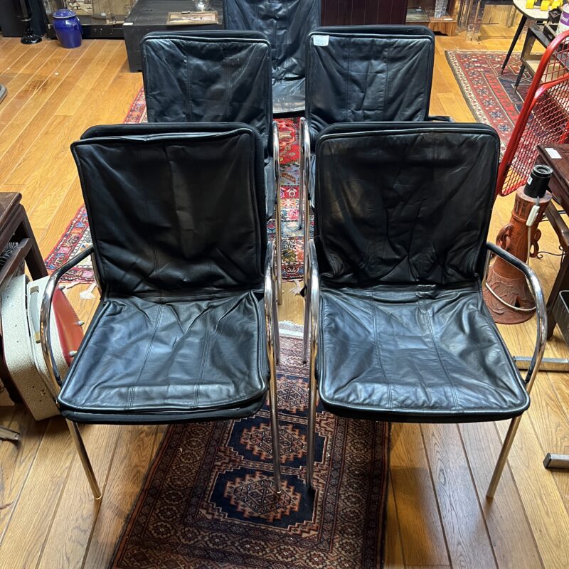 5 chaises design cuir noir