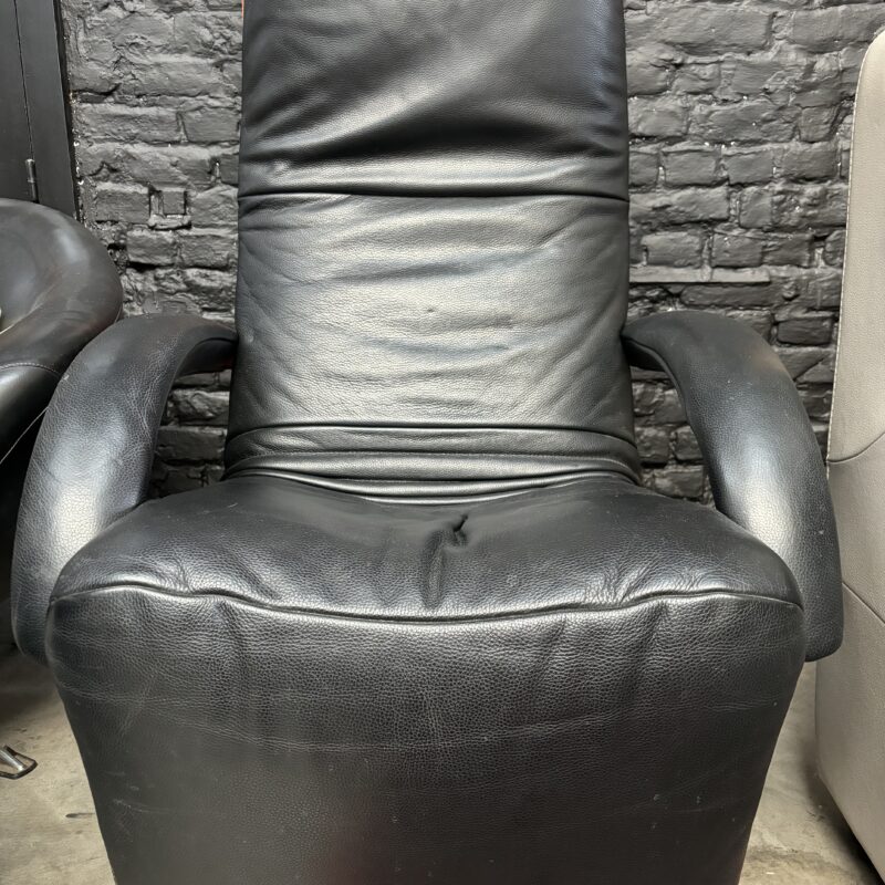 Fauteuil Jori yoga relax cuir noir