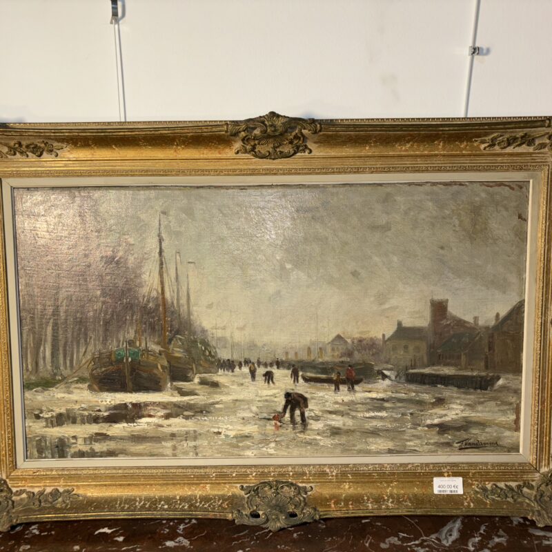 Vandamme F . Paysage d’hiver . Huile sur toile signée