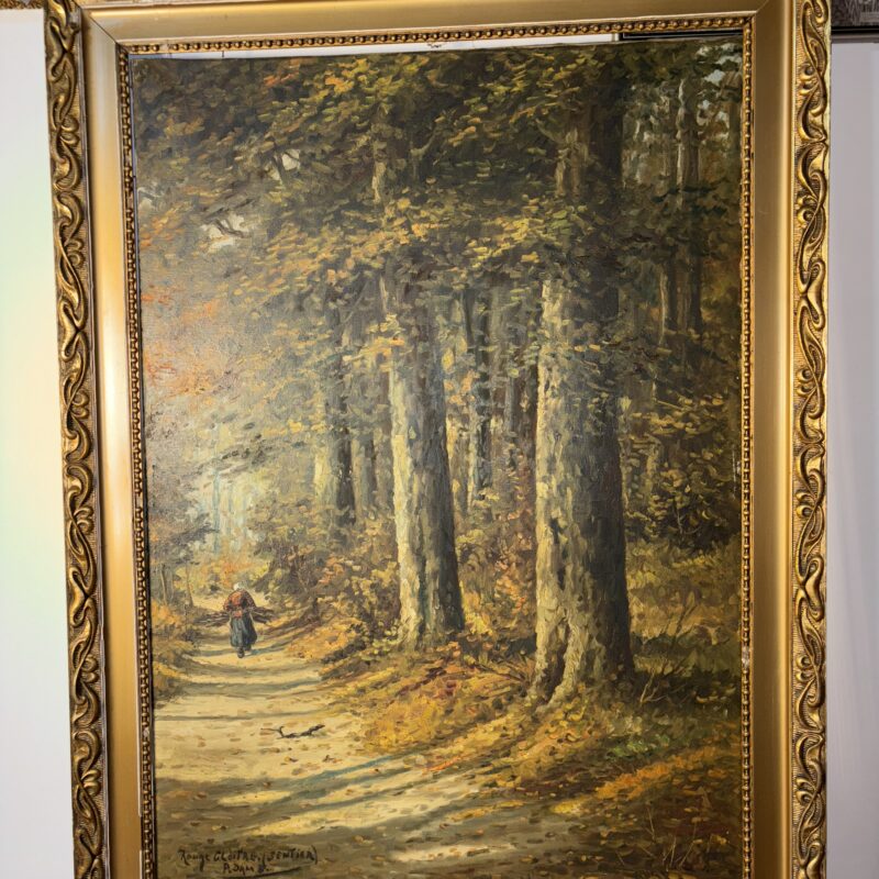 Rouge cloitre . Huile sur toile signé