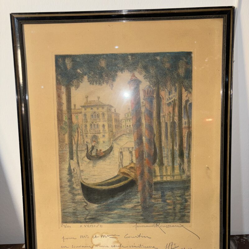 Fernand Rousseau Venise . Eau-forte signée