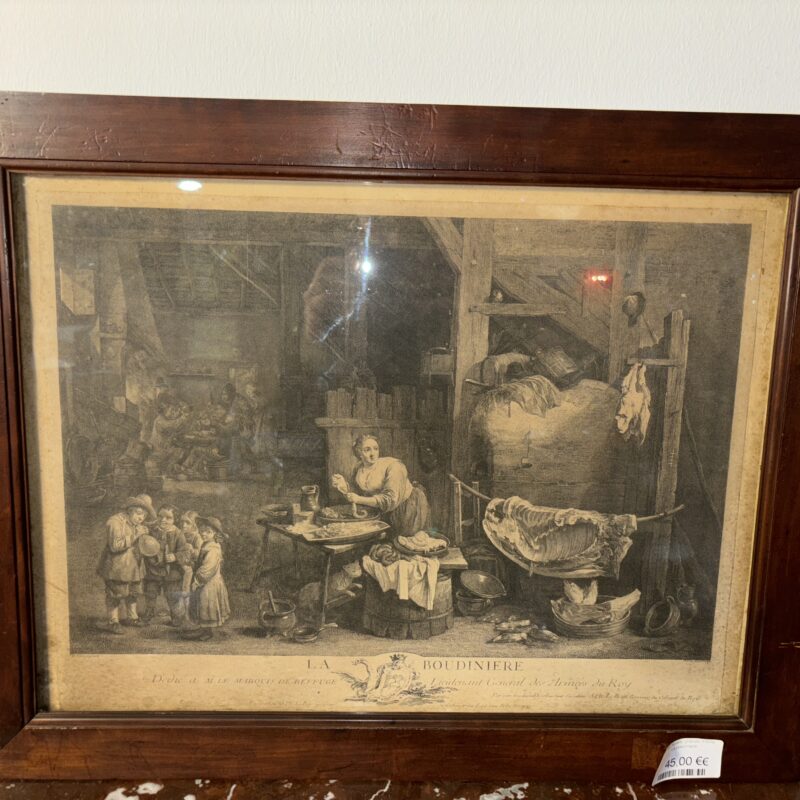 D.après Teniers gravure XV IIIe la boudiniere