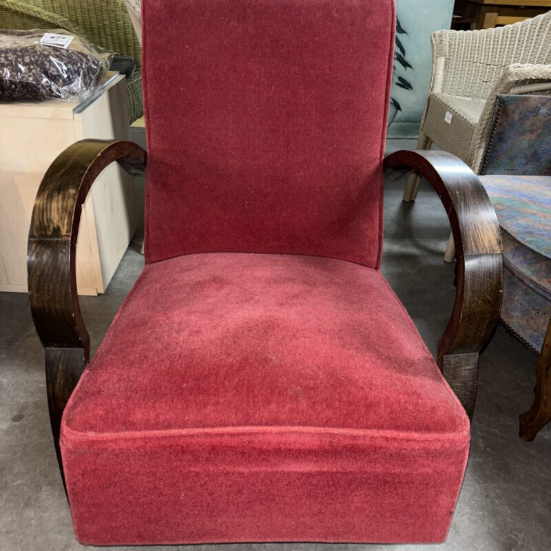 Fauteuil tissu rouge