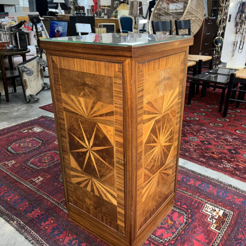 Meuble bar vintage marqueté - Style Art Déco