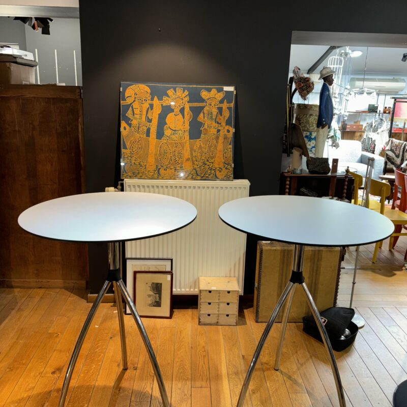 2 Tables Haute - plateau rond blanc Killer