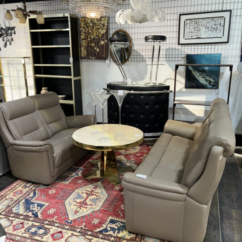 Canapé cuir brun 3 places 2 places