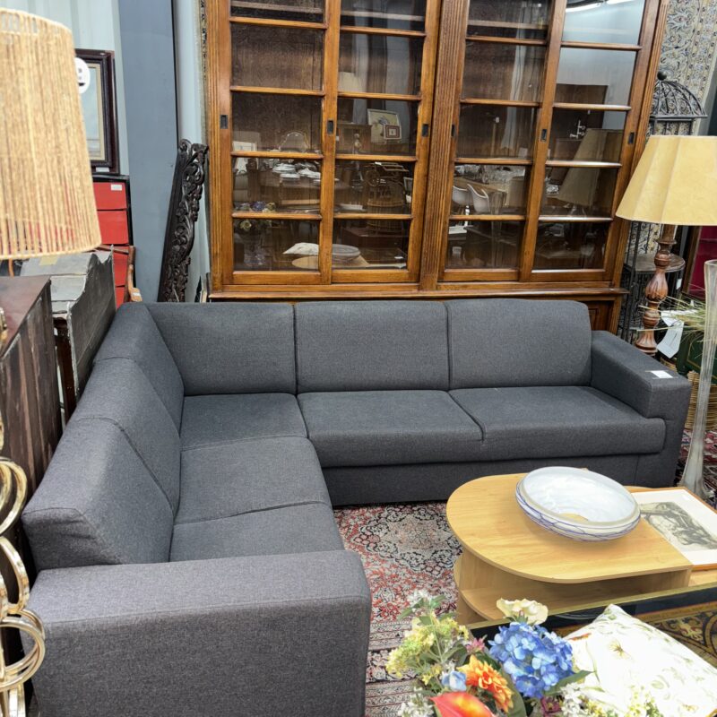 Canapé d'angle tissu gris foncé 3+2