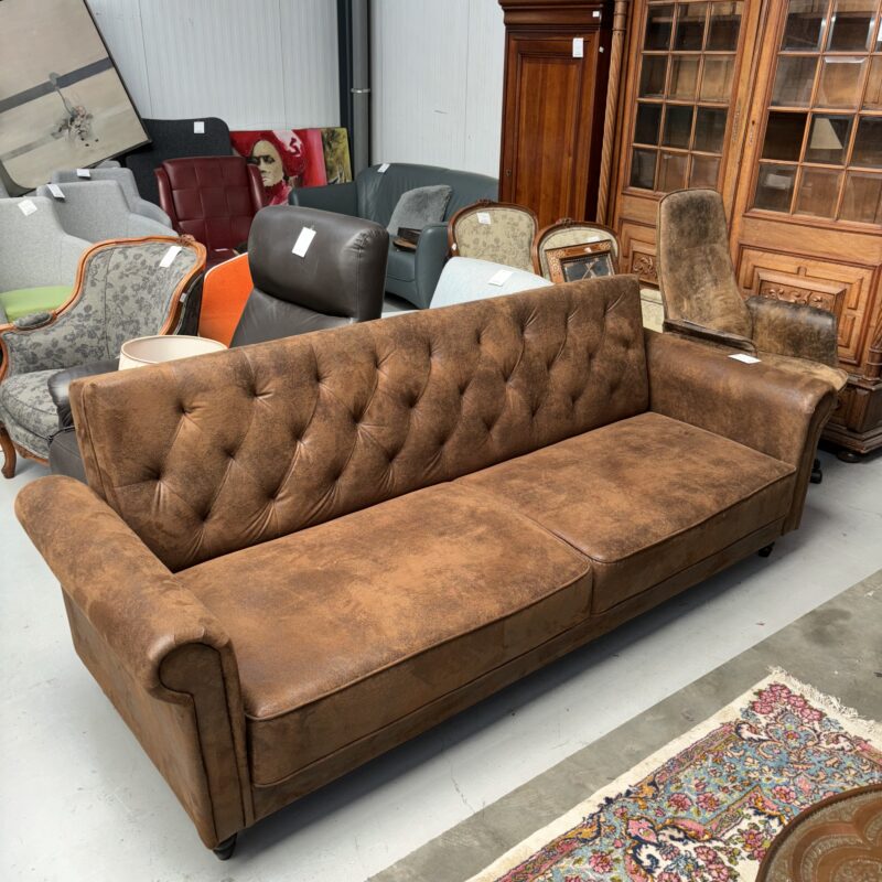 Canapé 3P en microfibre marron